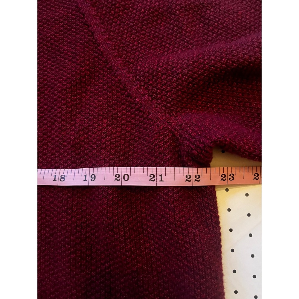Lululemon Textured Crewneck Sweater Mens XL Burgundy Cotton Blend Raglan Knit - Picture 8 of 9